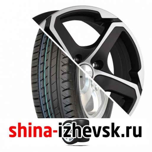 Колесо в сборе Viatti Strada (V-130) 185/60 R15 H 84 + СКАД Аллигатор 6xR15 4×98 ET38 DIA58.6 Черный матовый с полированным элементом в Ижевске